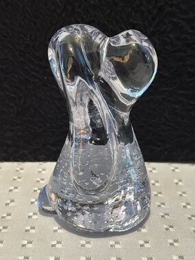 Vintage Art Glass Leonard Towle Hound Dog Figurine Controlled Bubble Paperweight